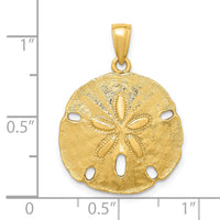 14K Polished Sand Dollar Charm-K7637