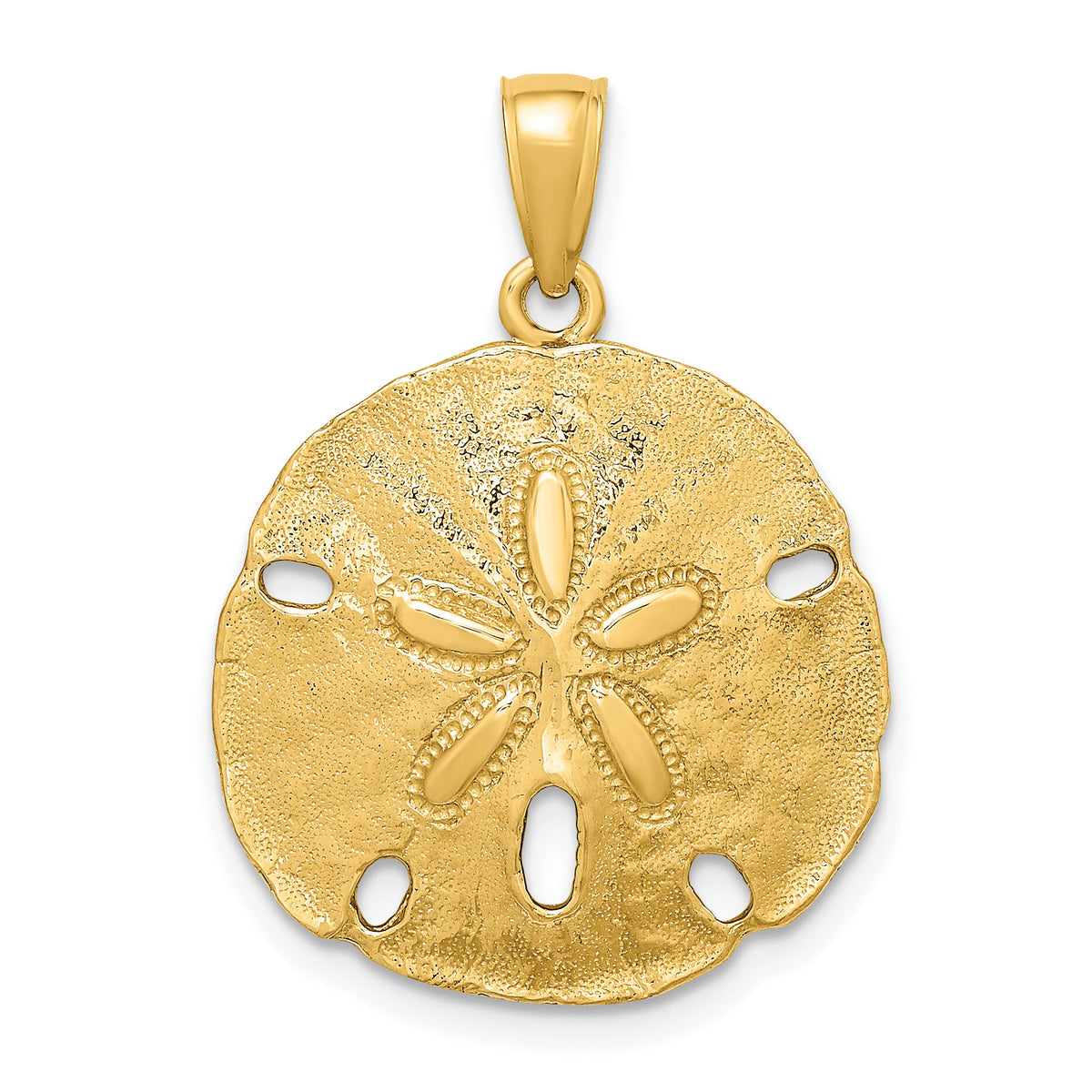 14K Polished Sand Dollar Charm-K7637