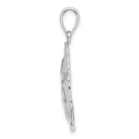 14K White Gold Polished Sand Dollar Charm-K7637W