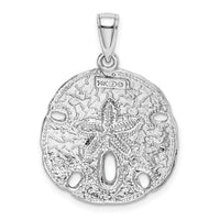 14K White Gold Polished Sand Dollar Charm-K7637W