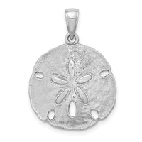 14K White Gold Polished Sand Dollar Charm-K7637W