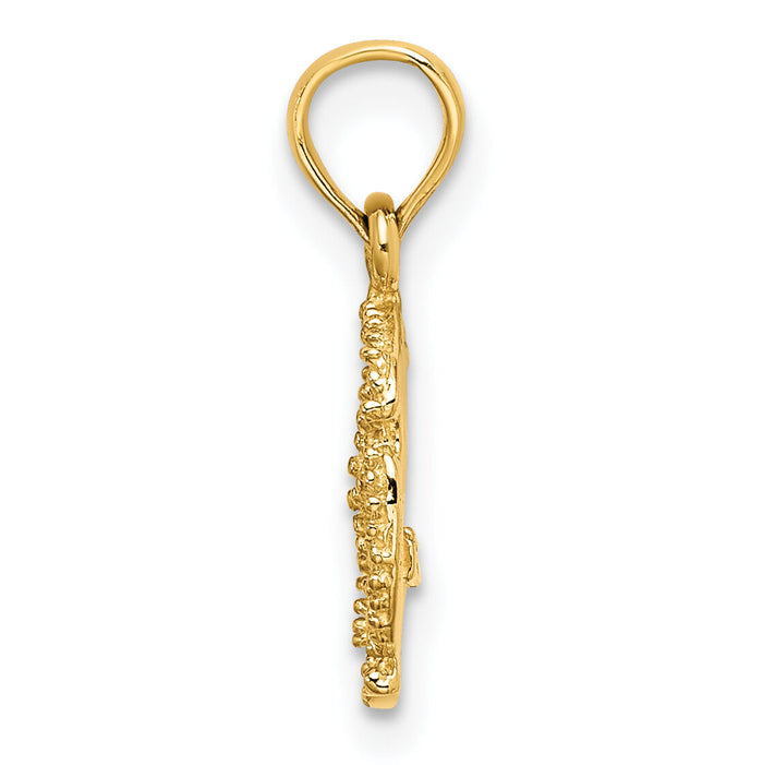 14K Starfish on Sand Dollar Pendant-K7640
