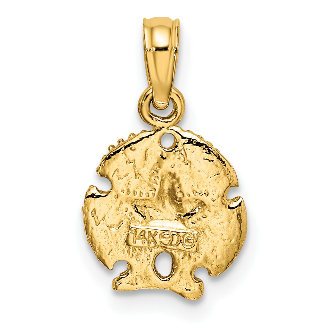 14K Starfish on Sand Dollar Pendant-K7640