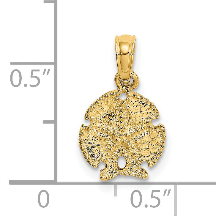 14K Starfish on Sand Dollar Pendant-K7640