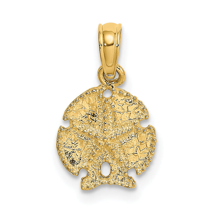 14K Starfish on Sand Dollar Pendant-K7640