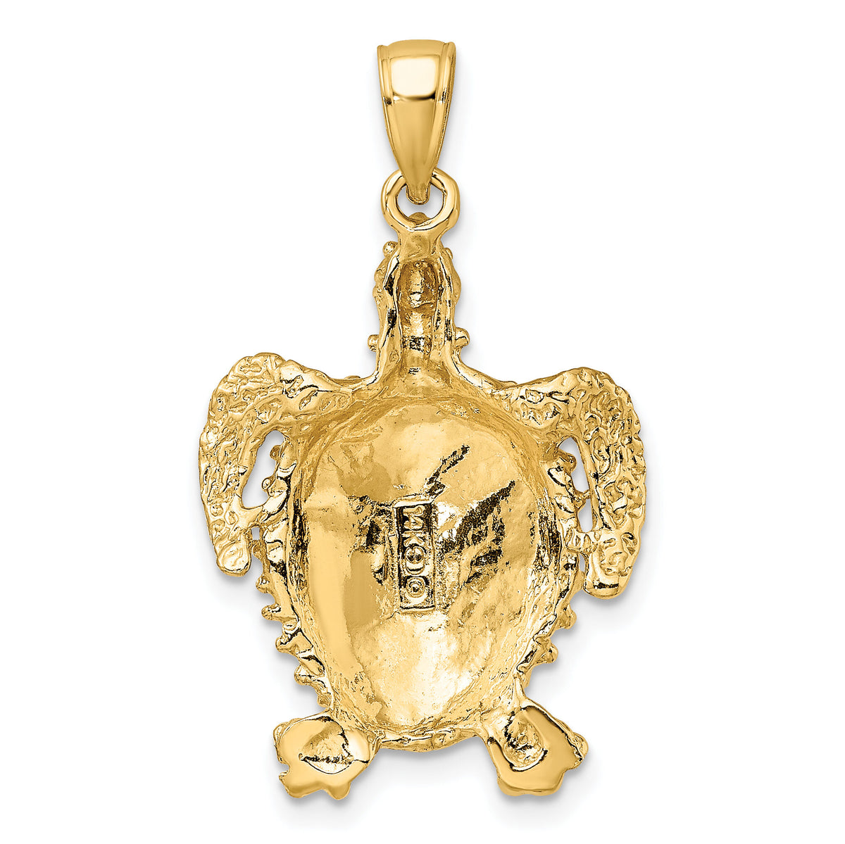 14K Sea Turtle with Spiny Shell Charm-K7642