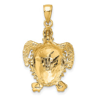 14K Sea Turtle with Spiny Shell Charm-K7642