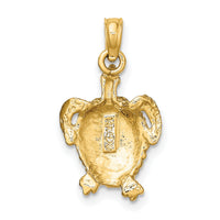 14K Textured Sea Turtle Charm-K7645