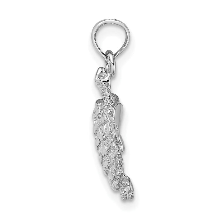 14K White Gold Textured Sea Turtle Charm-K7645W
