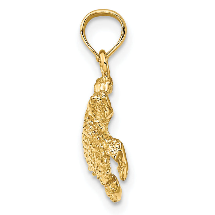 14K Sea Turtle with Tail Charm-K7647