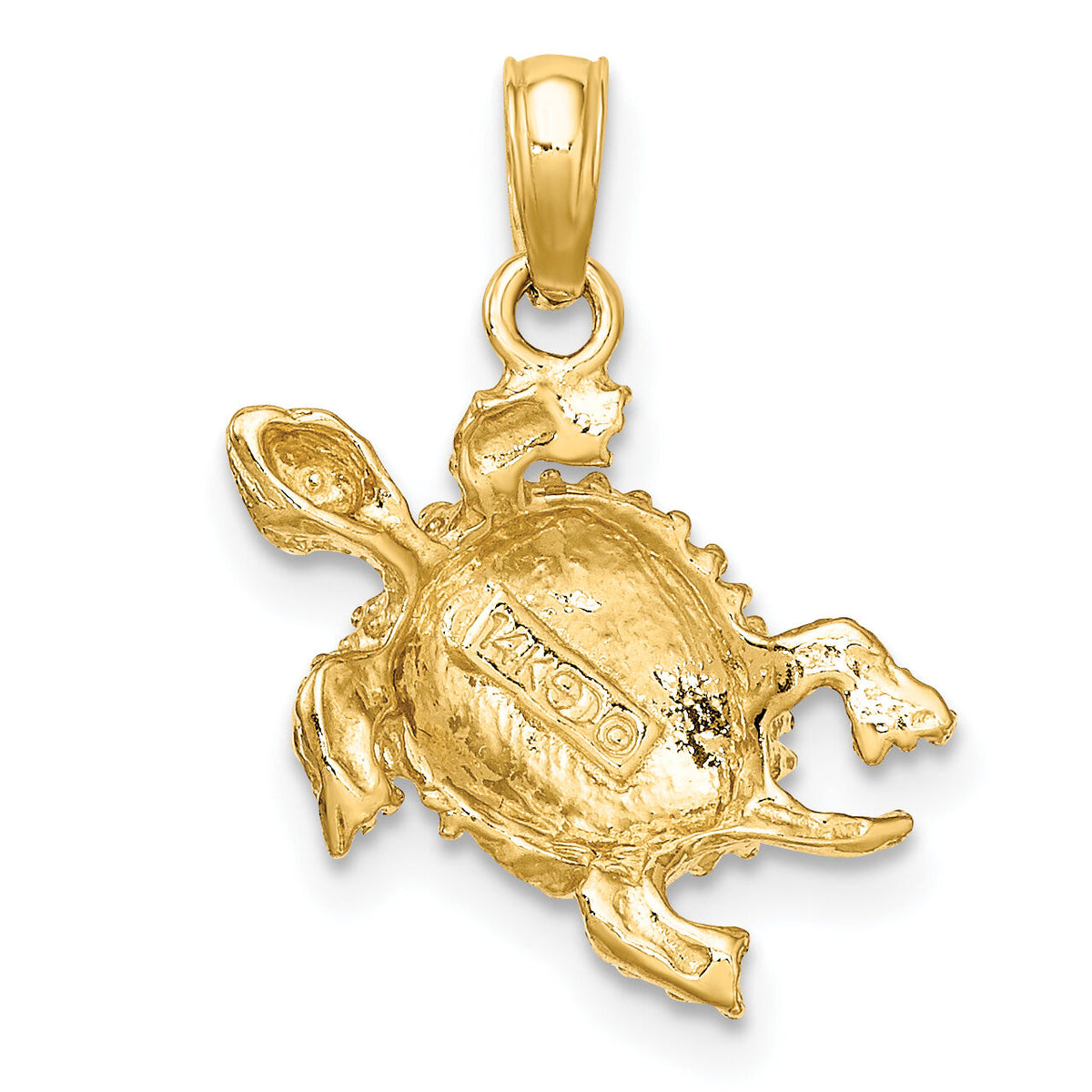 14K Sea Turtle with Tail Charm-K7647