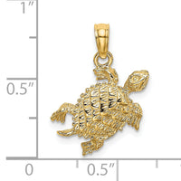 14K Sea Turtle with Tail Charm-K7647