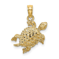 14K Sea Turtle with Tail Charm-K7647