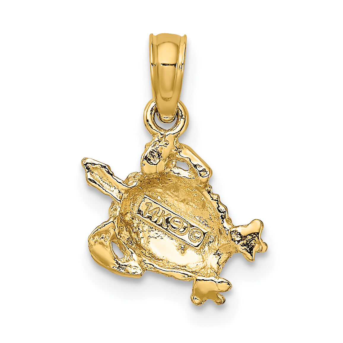 14K Textured Sea Turtle Charm-K7651
