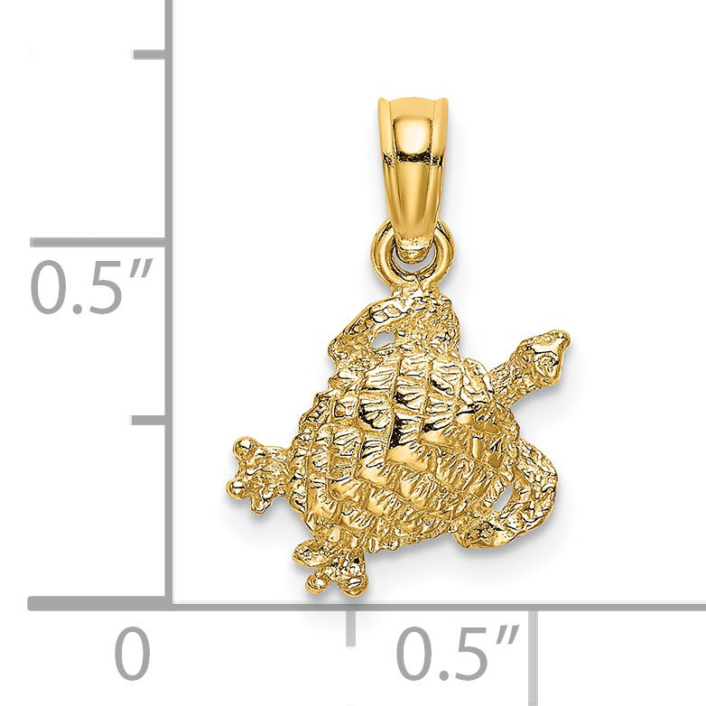 14K Textured Sea Turtle Charm-K7651
