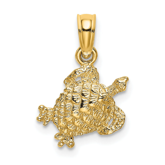 14K Textured Sea Turtle Charm-K7651
