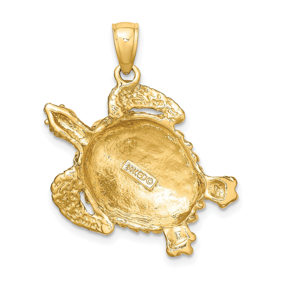 14K Textured Sea Turtle Charm-K7652