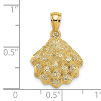 14K Textured Oyster Shell Charm-K7653
