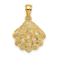 14K Textured Oyster Shell Charm-K7653