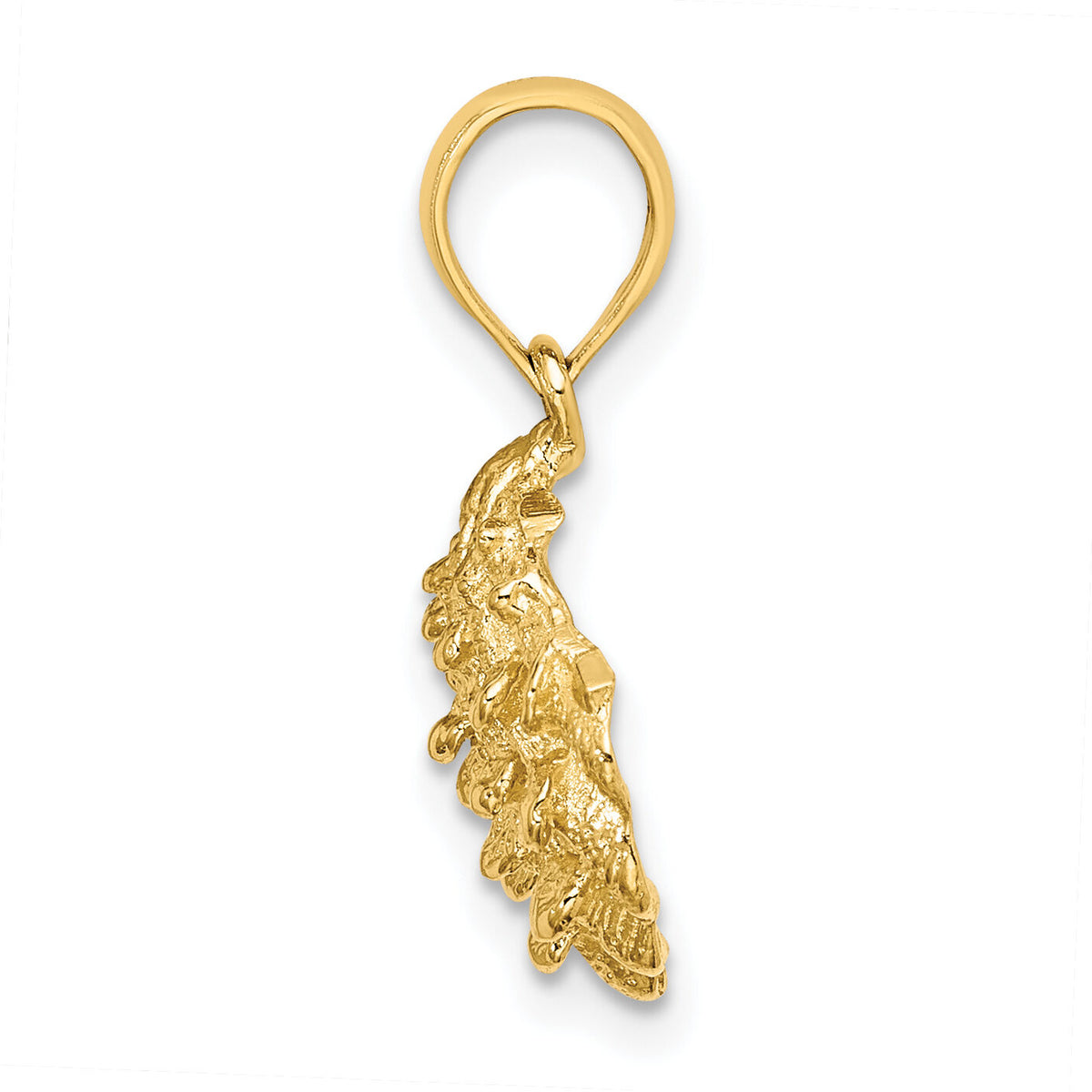 14K Textured Oyster Shell Charm-K7654