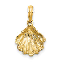 14K Textured Oyster Shell Charm-K7654