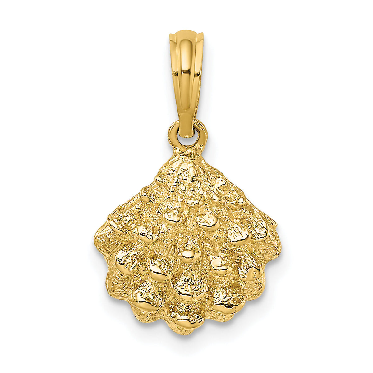 14K Textured Oyster Shell Charm-K7654