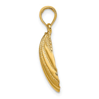 14K Textured Scallop Shell Charm-K7657