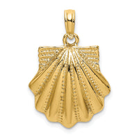 14K Textured Scallop Shell Charm-K7657
