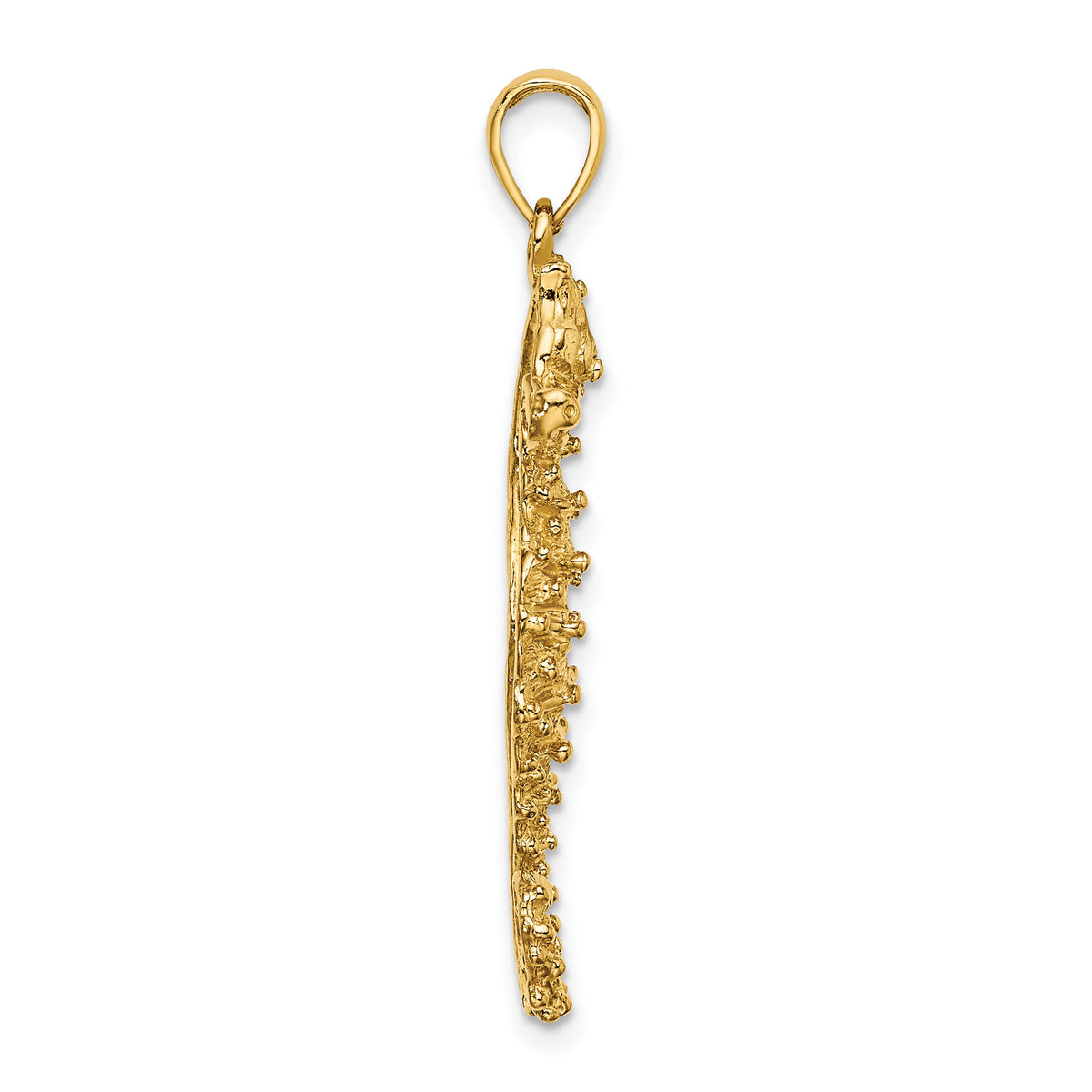 14K Textured Seahorse Charm-K7658