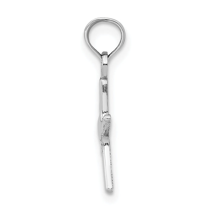 14K White Gold Polished Mini Dancing Starfish Charm-K7660W