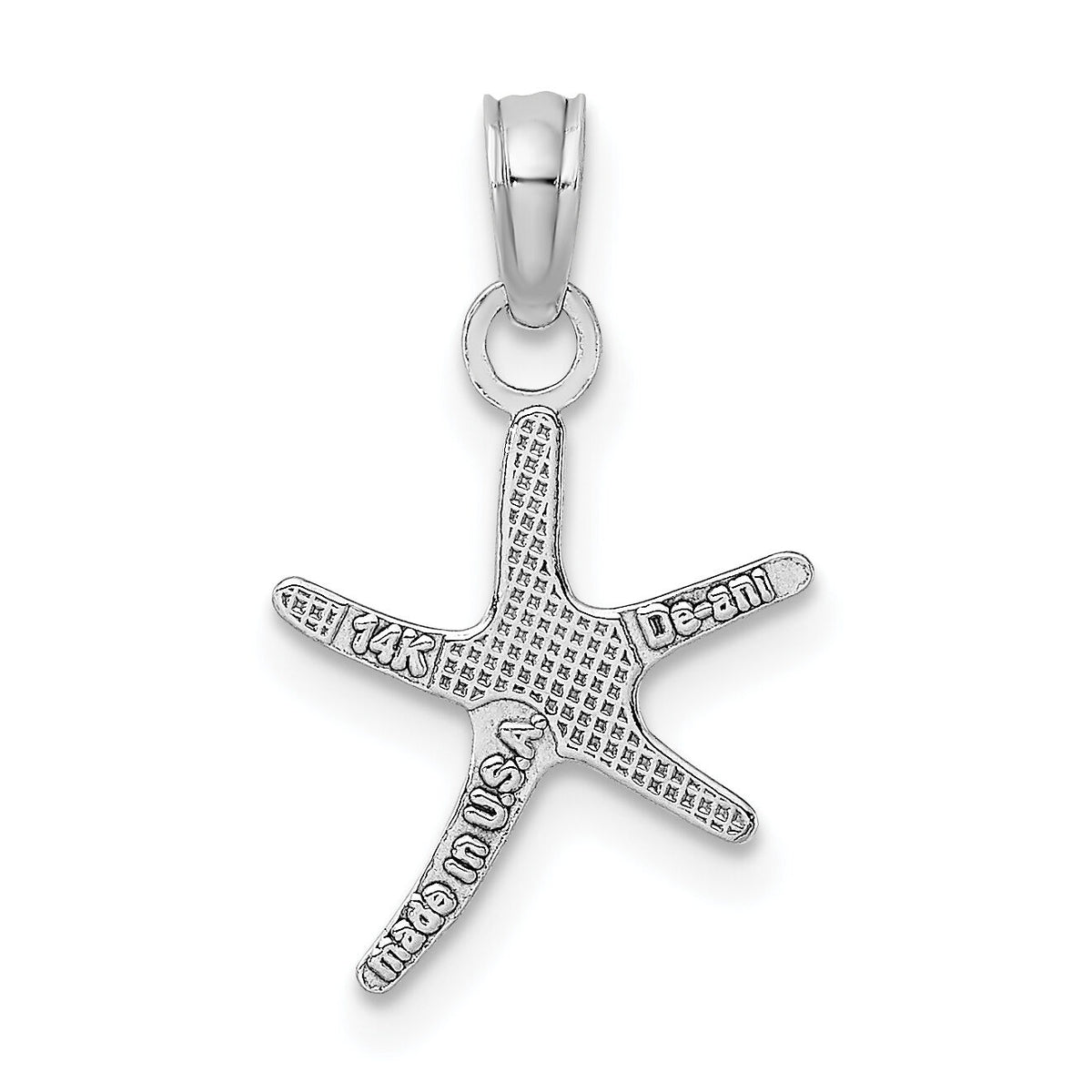 14K White Gold Polished Mini Dancing Starfish Charm-K7660W