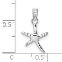 14K White Gold Polished Mini Dancing Starfish Charm-K7660W