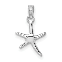 14K White Gold Polished Mini Dancing Starfish Charm-K7660W