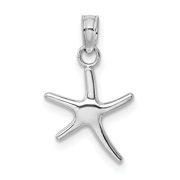 14K White Gold Polished Mini Dancing Starfish Charm-K7660W