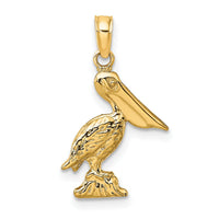 14K 3-D Pelican Standing Charm-K7661