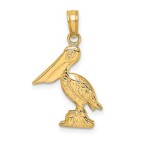 14K 3-D Pelican Standing Charm-K7661