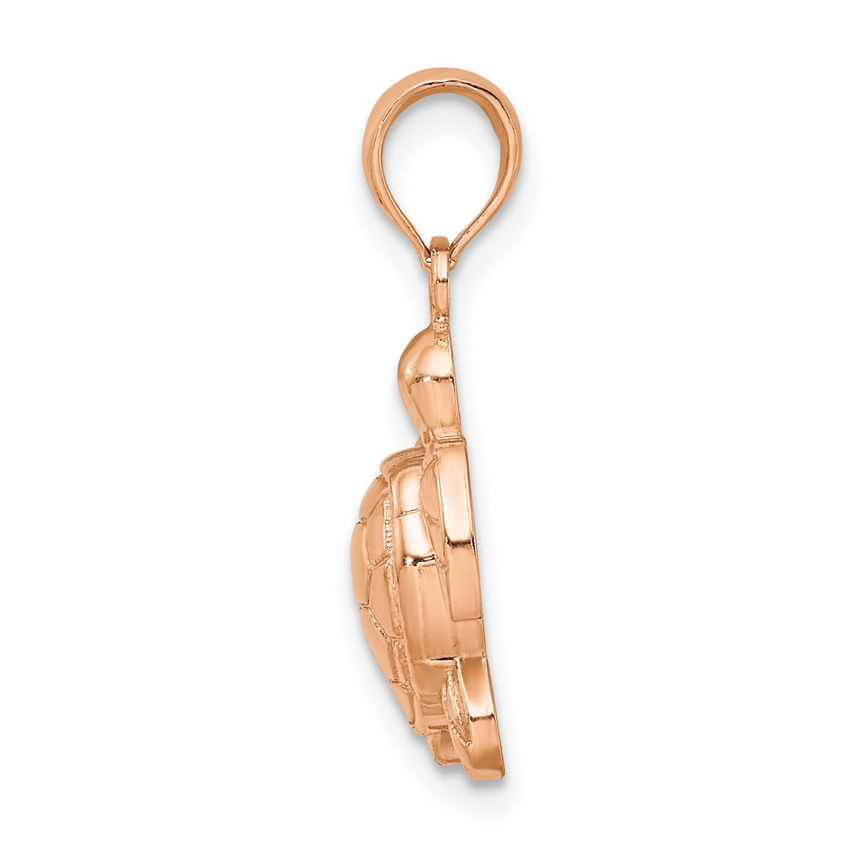 14K Rose Gold Textured Sea Turtle Charm-K7662R