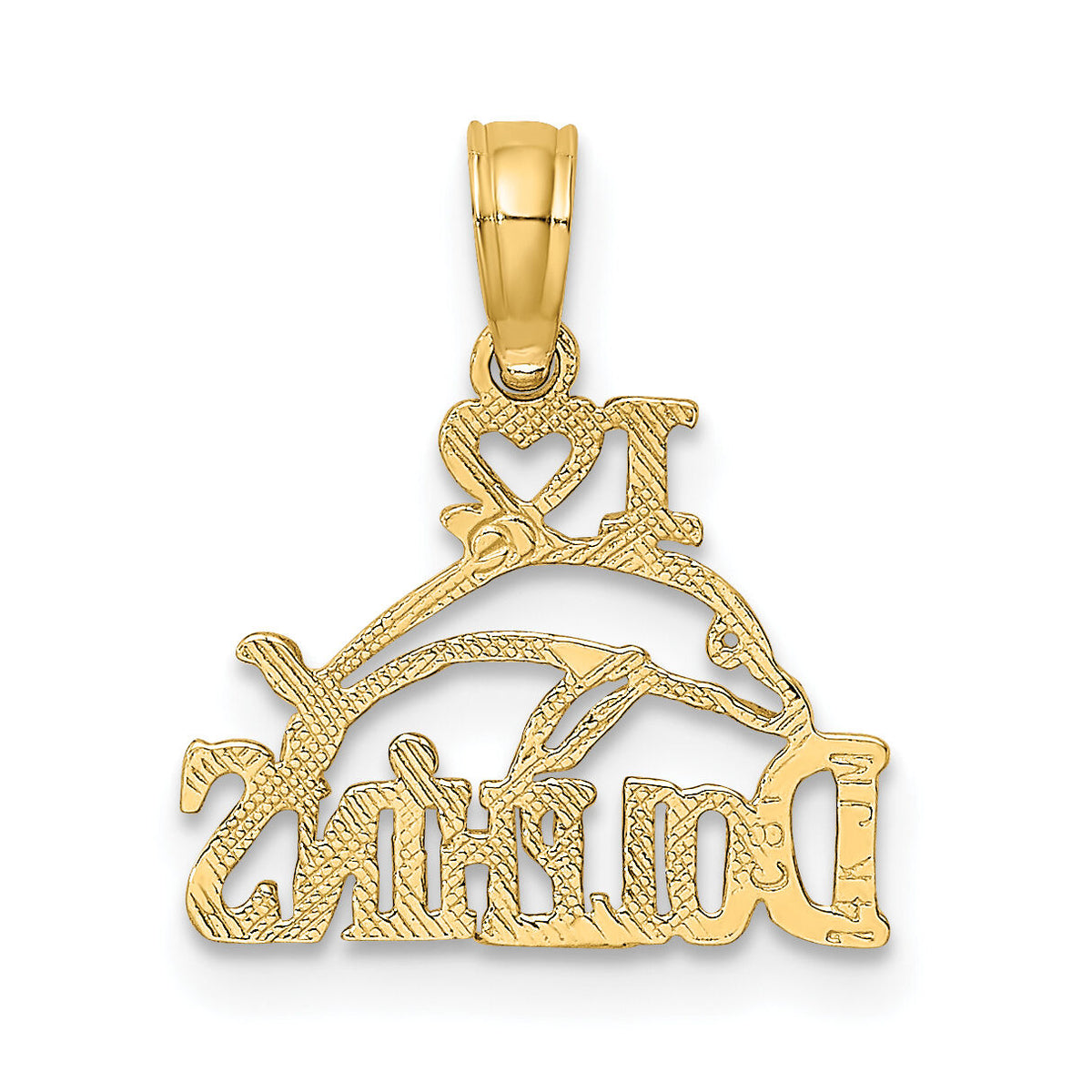 14K I HEART DOLPHINS w/ Dolphin Charm-K7664