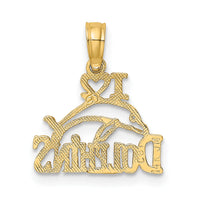 14K I HEART DOLPHINS w/ Dolphin Charm-K7664