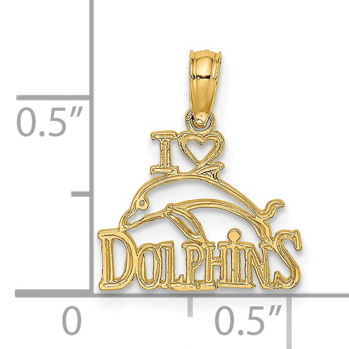 14K I HEART DOLPHINS w/ Dolphin Charm-K7664