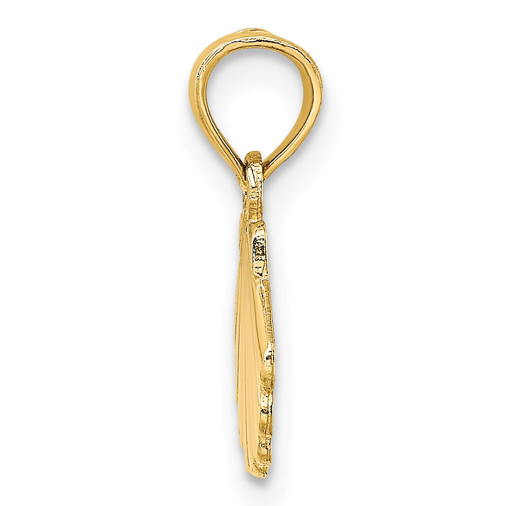 14K Polished and Engraved Shell Charm-K7665