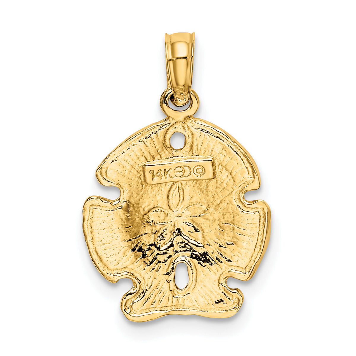 14K Polished Sand Dollar Charm-K7666