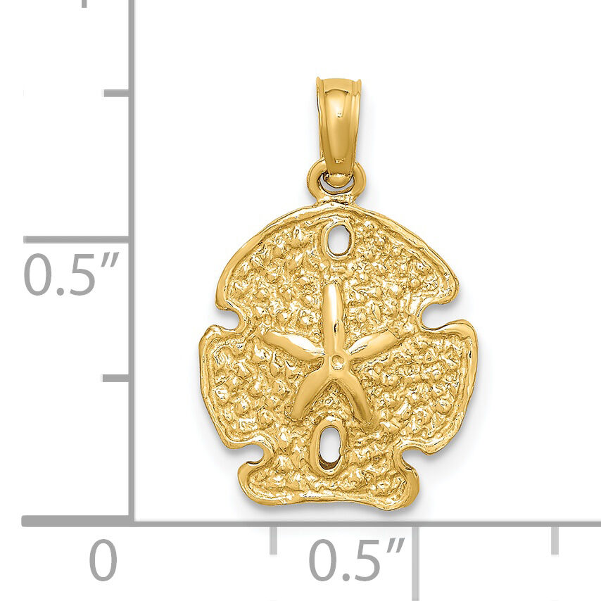 14K Polished Sand Dollar Charm-K7666