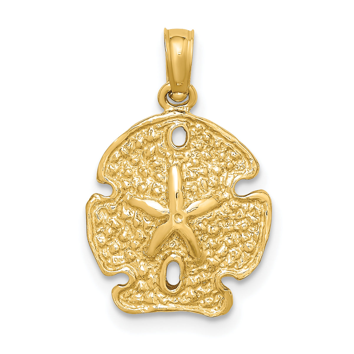 14K Polished Sand Dollar Charm-K7666