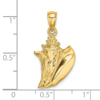 14K 3-D Conch Shell Charm-K7667