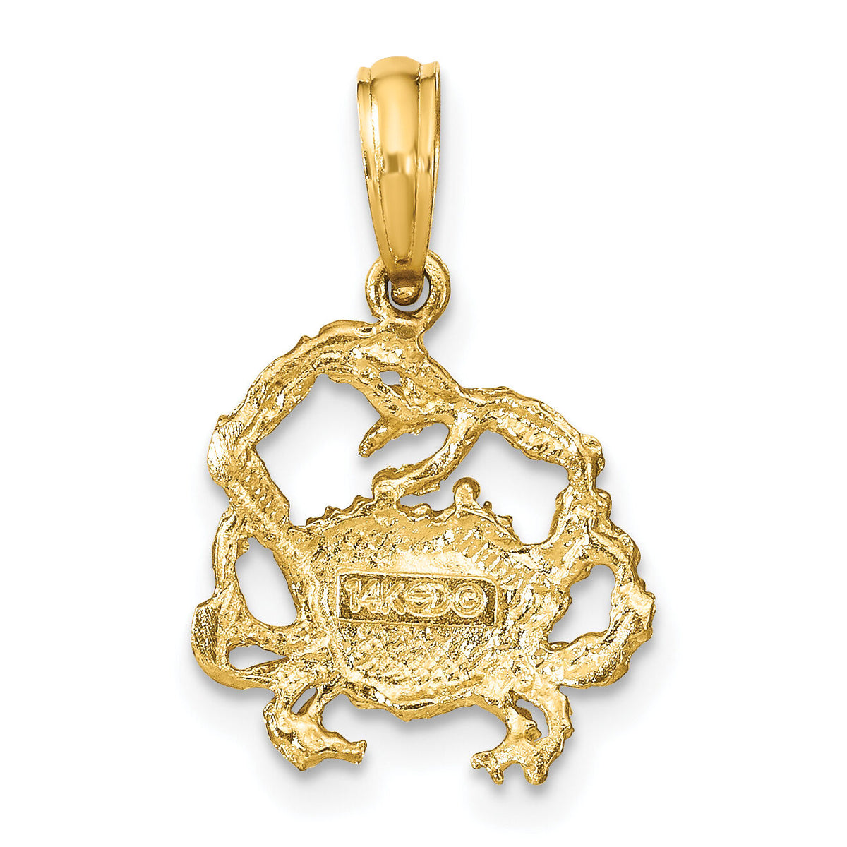 14K Textured Crab Charm-K7668