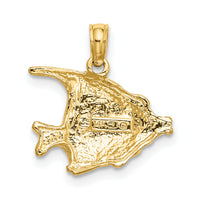 14K Polished Engraved FISH Charm-K7669