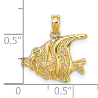 14K Polished Engraved FISH Charm-K7669