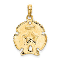 14K Textured Sand Dollar Charm-K7672