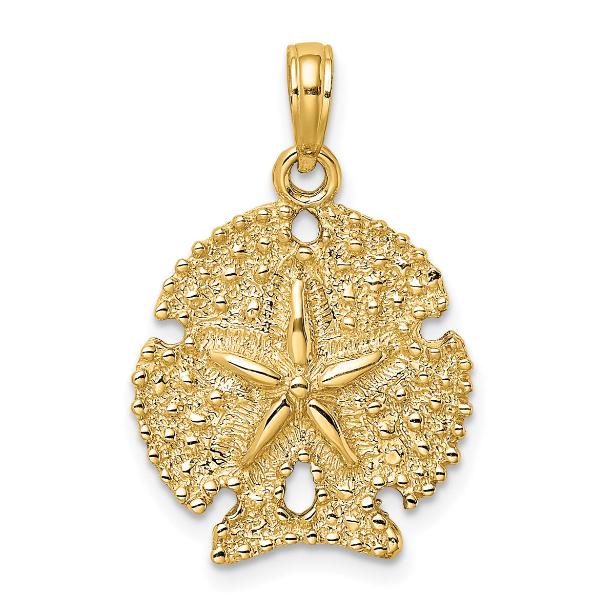 14K Textured Sand Dollar Charm-K7672